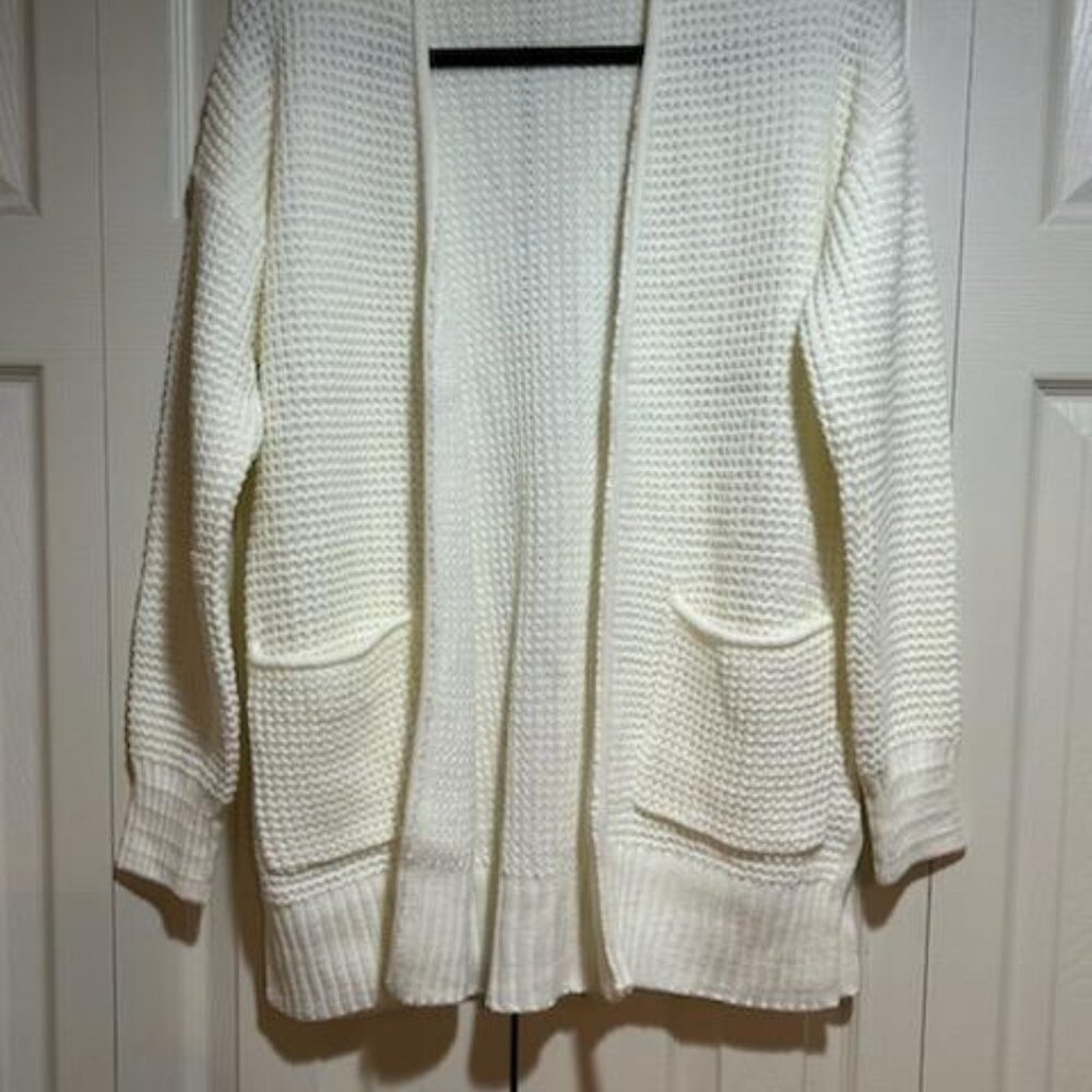 Waffle knit Open Cardigan